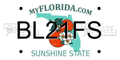 BL21FS Florida License Plate