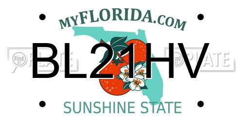 BL21HV Florida License Plate