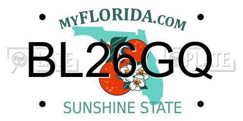 BL26GQ Florida License Plate