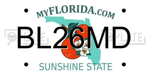 BL26MD Florida License Plate