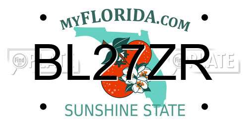 BL27ZR Florida License Plate