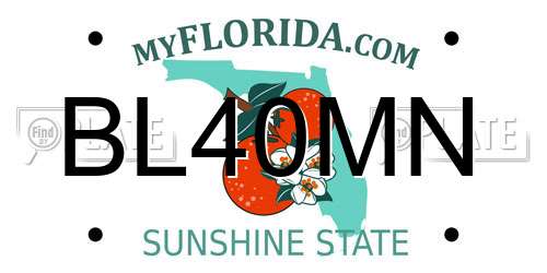 BL40MN Florida License Plate