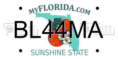 BL44MA Florida License Plate