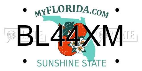 BL44XM Florida License Plate