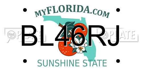 BL46RJ Florida License Plate