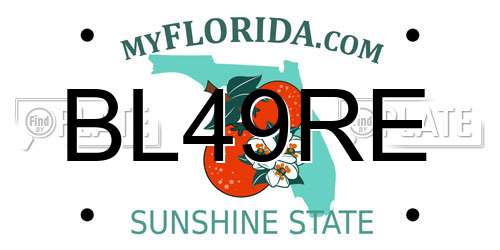 BL49RE Florida License Plate