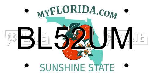 BL52UM Florida License Plate