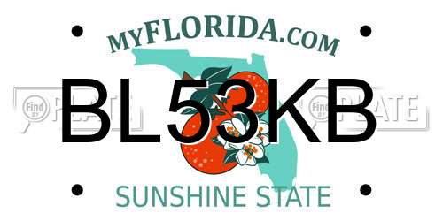 BL53KB Florida License Plate