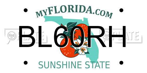 BL60RH Florida License Plate