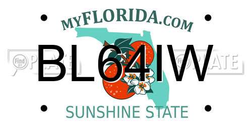 BL64IW Florida License Plate
