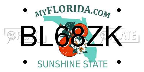 BL68ZK Florida License Plate