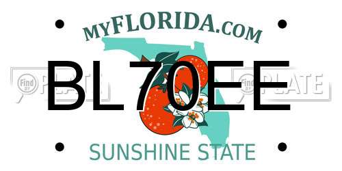 BL70EE Florida License Plate