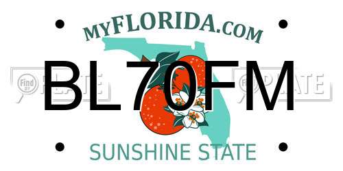 BL70FM Florida License Plate
