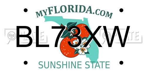 BL73XW Florida License Plate
