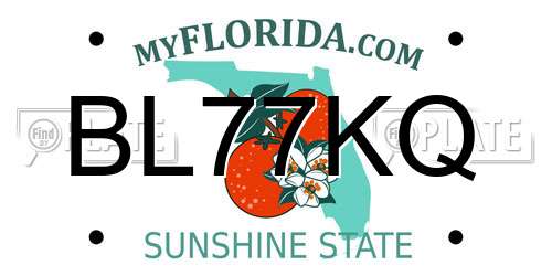 BL77KQ Florida License Plate