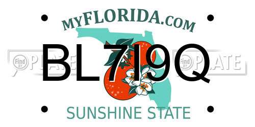 BL7I9Q Florida License Plate