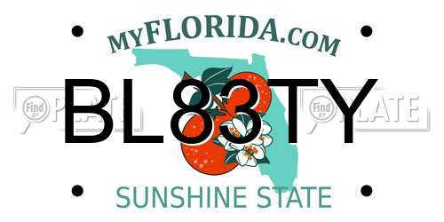 BL83TY Florida License Plate