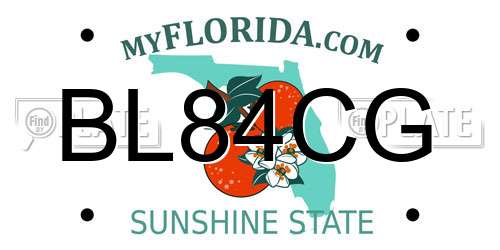 BL84CG Florida License Plate