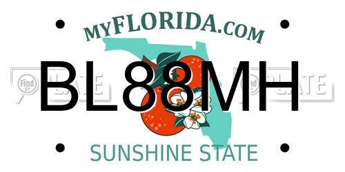 BL88MH Florida License Plate