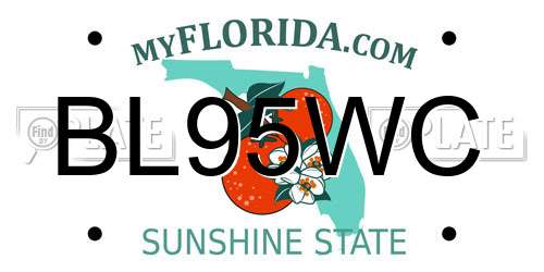 BL95WC Florida License Plate