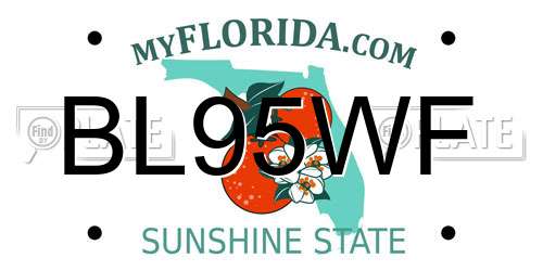 BL95WF Florida License Plate