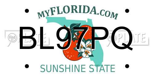 BL97PQ Florida License Plate