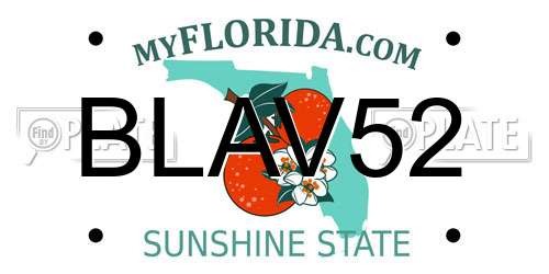 BLAV52 Florida License Plate