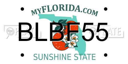 BLBF55 Florida License Plate