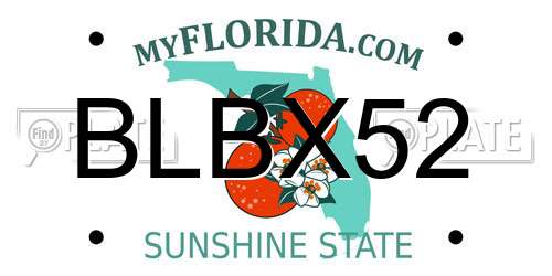 BLBX52 Florida License Plate