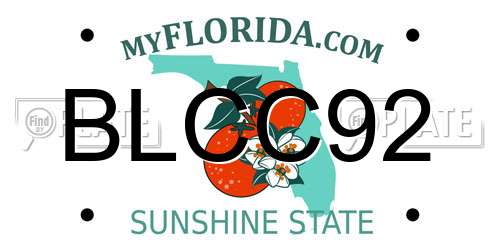 BLCC92 Florida License Plate