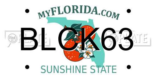 BLCK63 Florida License Plate
