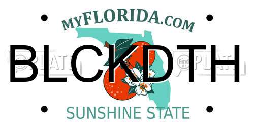 BLCKDTH Florida License Plate