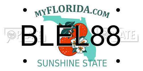 BLEL88 Florida License Plate