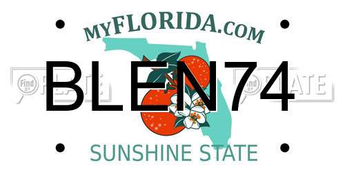 BLEN74 Florida License Plate