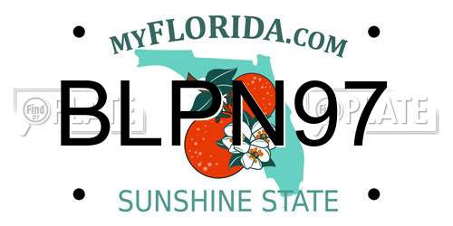 BLPN97 Florida License Plate