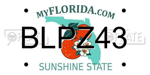 BLPZ43 Florida License Plate