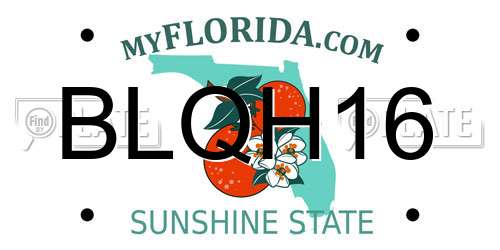 BLQH16 Florida License Plate