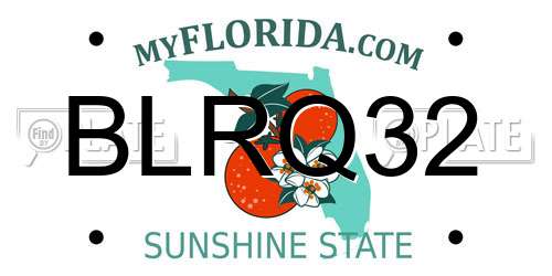 BLRQ32 Florida License Plate
