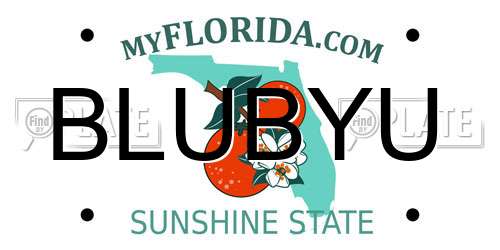 BLUBYU Florida License Plate