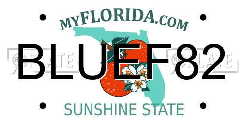 BLUEF82 Florida License Plate