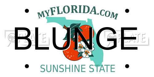 BLUNGE Florida License Plate