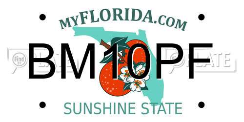 BM10PF Florida License Plate