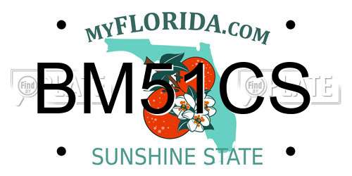 BM51CS Florida License Plate