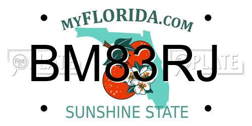 BM83RJ Florida License Plate