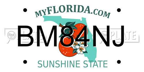 BM84NJ Florida License Plate