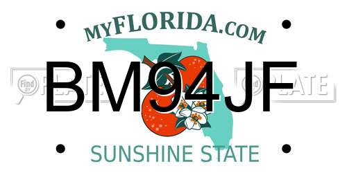 BM94JF Florida License Plate