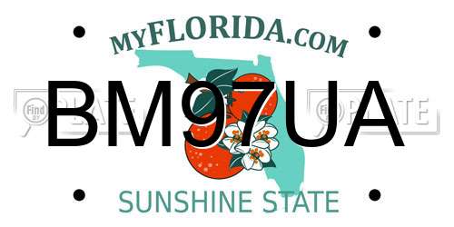BM97UA Florida License Plate