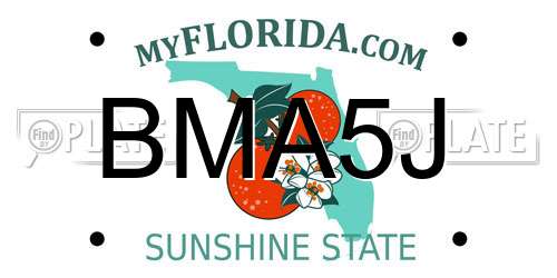 BMA5J Florida License Plate