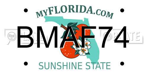 BMAF74 Florida License Plate