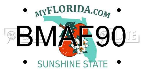 BMAF90 Florida License Plate